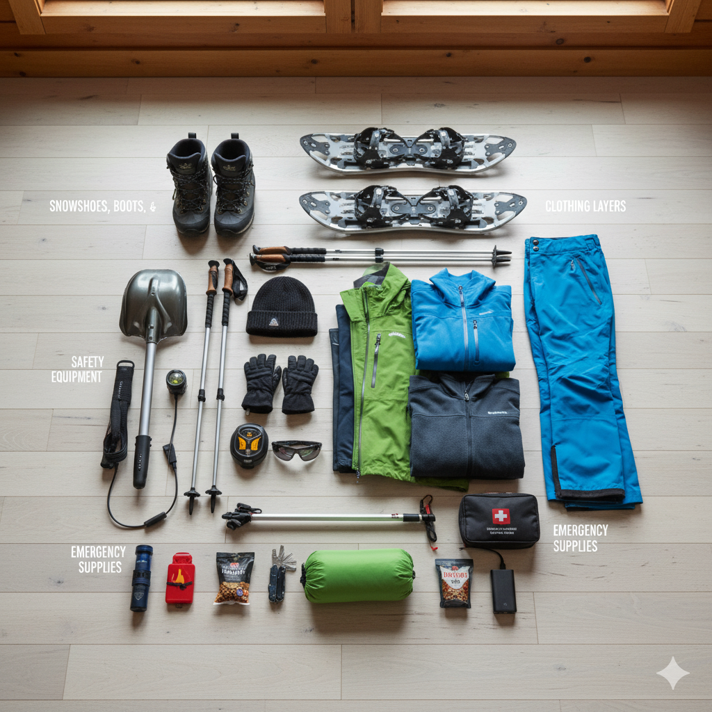 snowshoeing gear