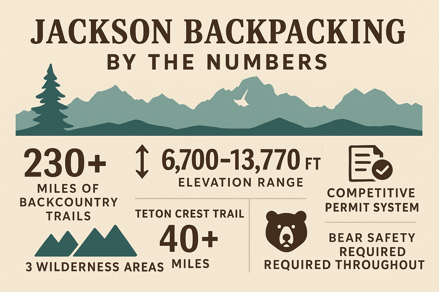 Jackson Backpacking by the Numbers