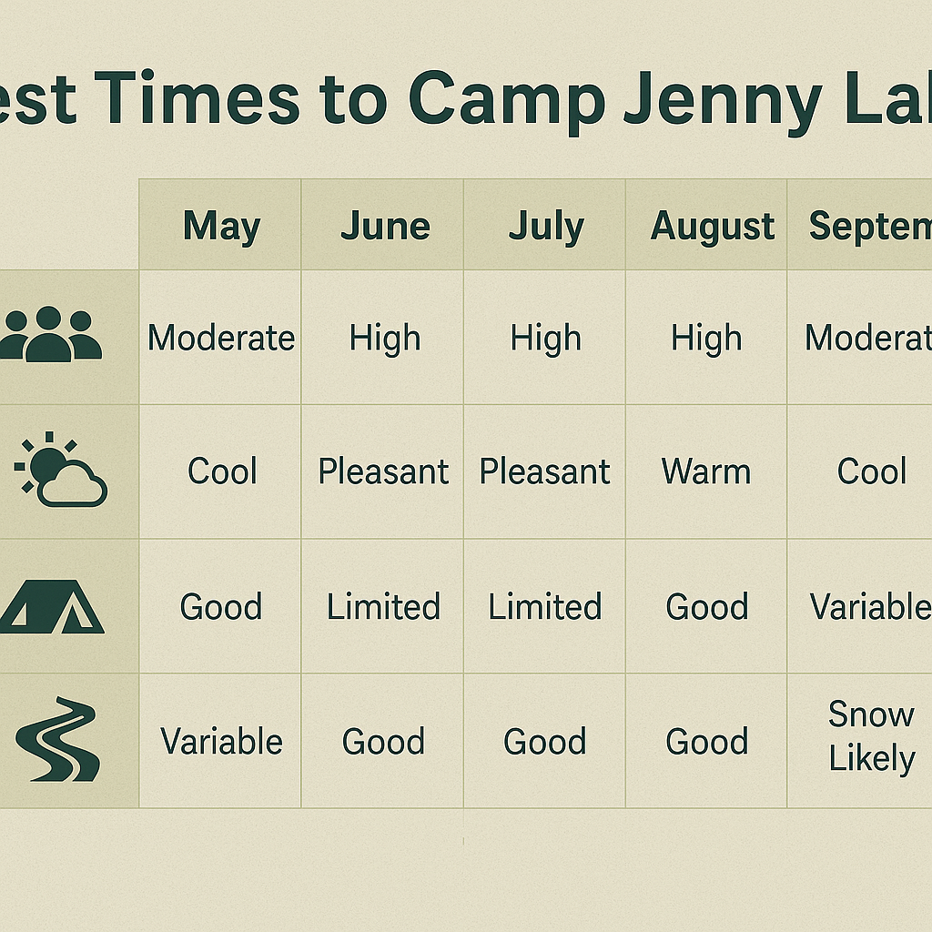 Best Times to Camp Jenny Lake