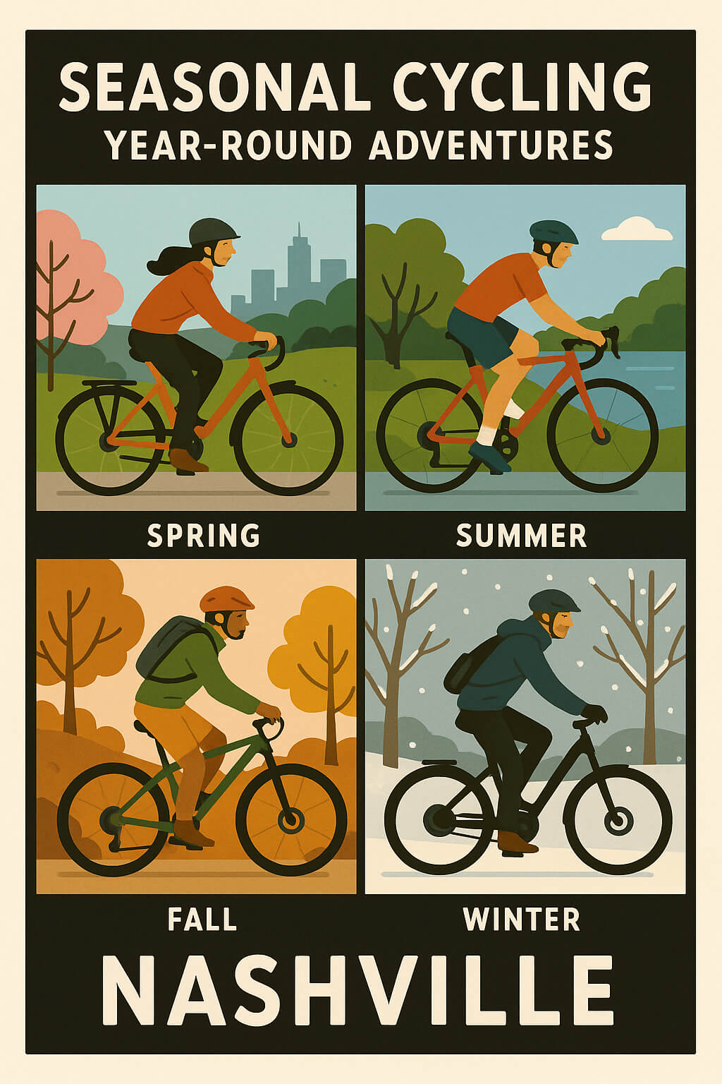 nashville seasonal cycling infographics