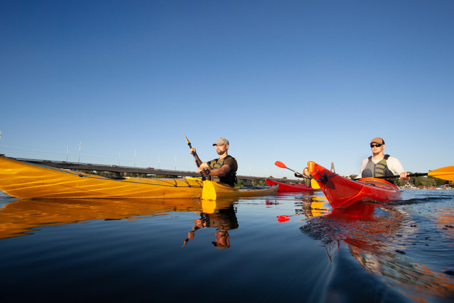 men kayaking