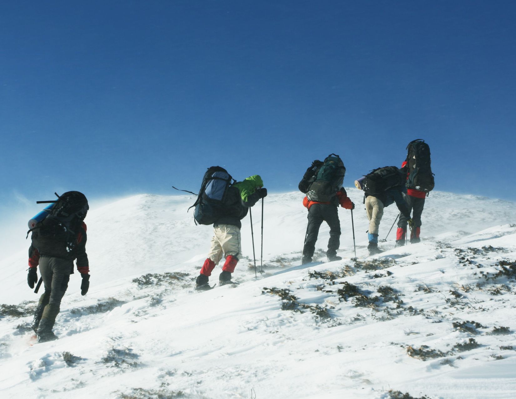 Hikers in Winter Weather