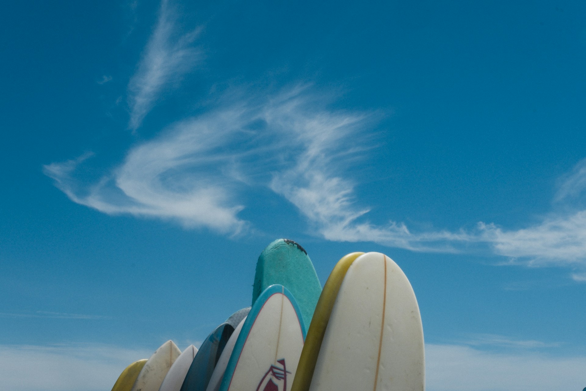 Surfboards with blue sky | Surfboards with blue sky