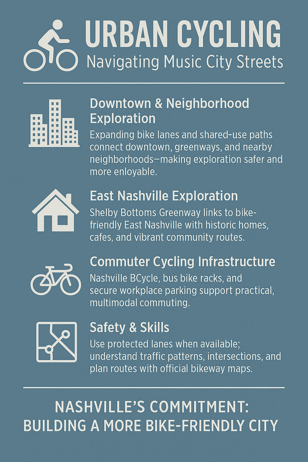 nashville urban cycling infographics
