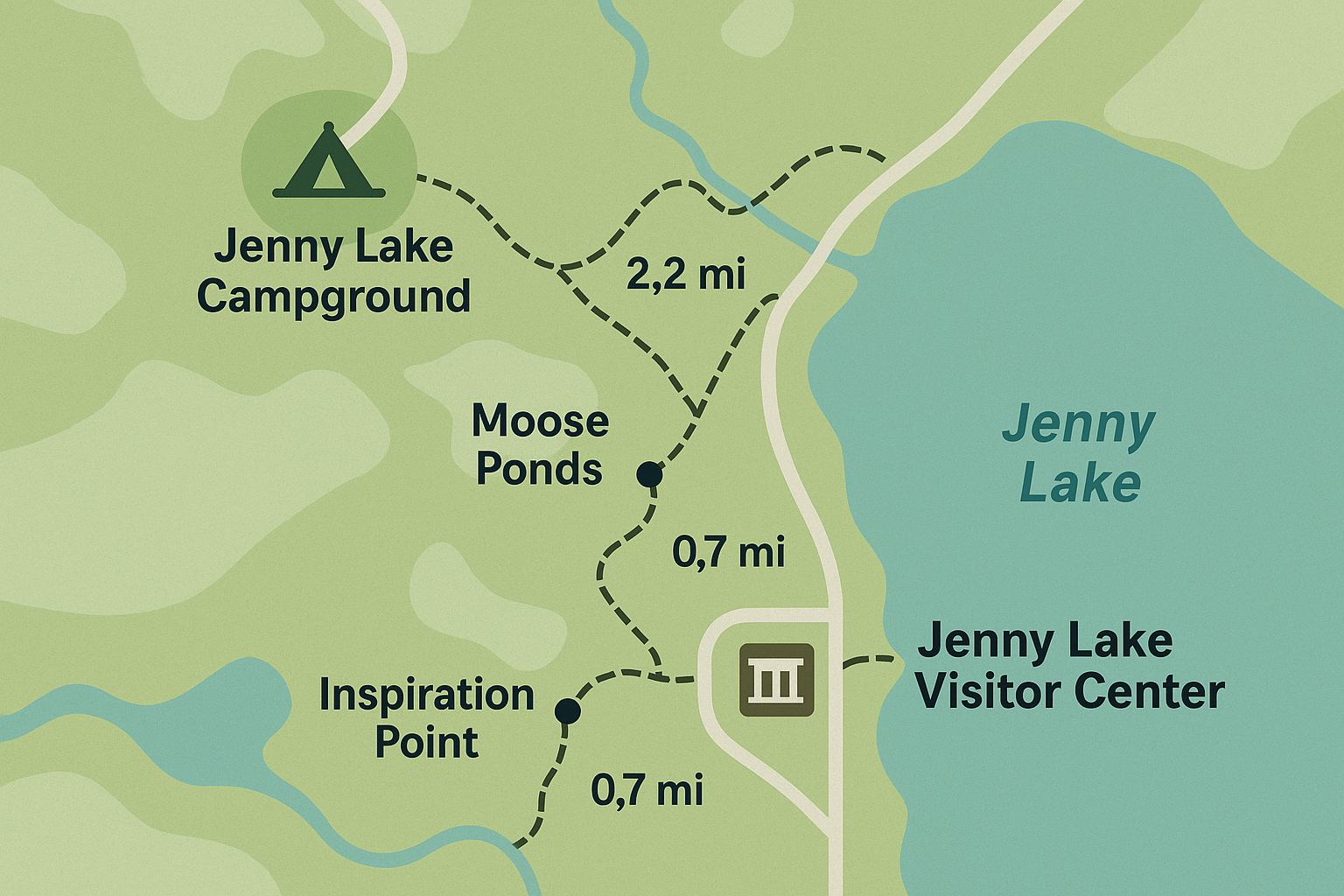 Map showing Jenny Lake Campground