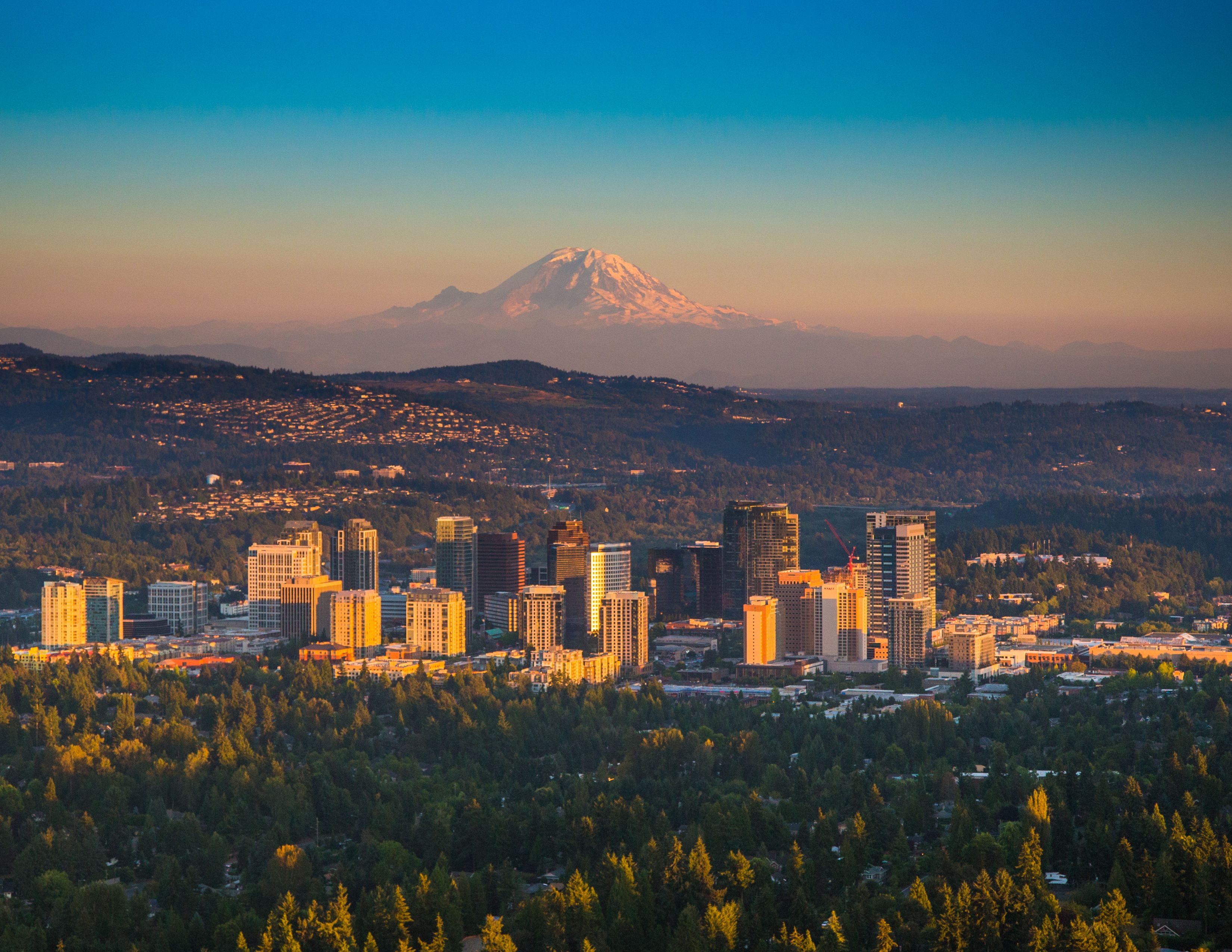 Downtown Bellevue and Mount Rainier | 