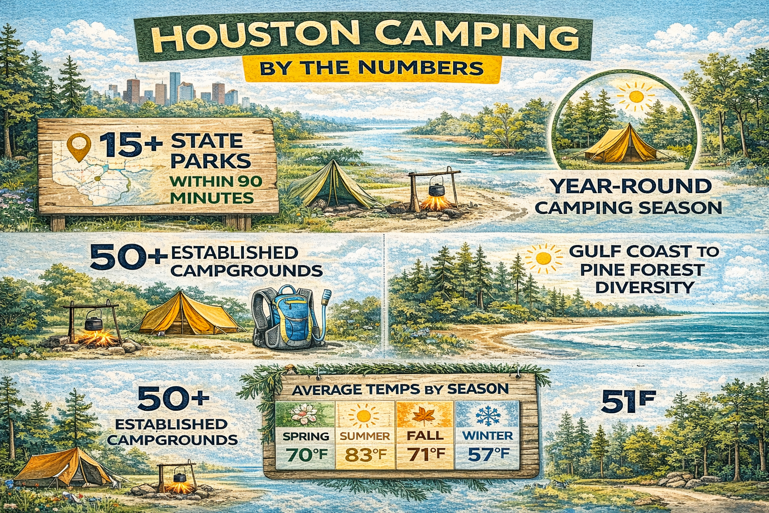 Houston Camping by the Numbers
