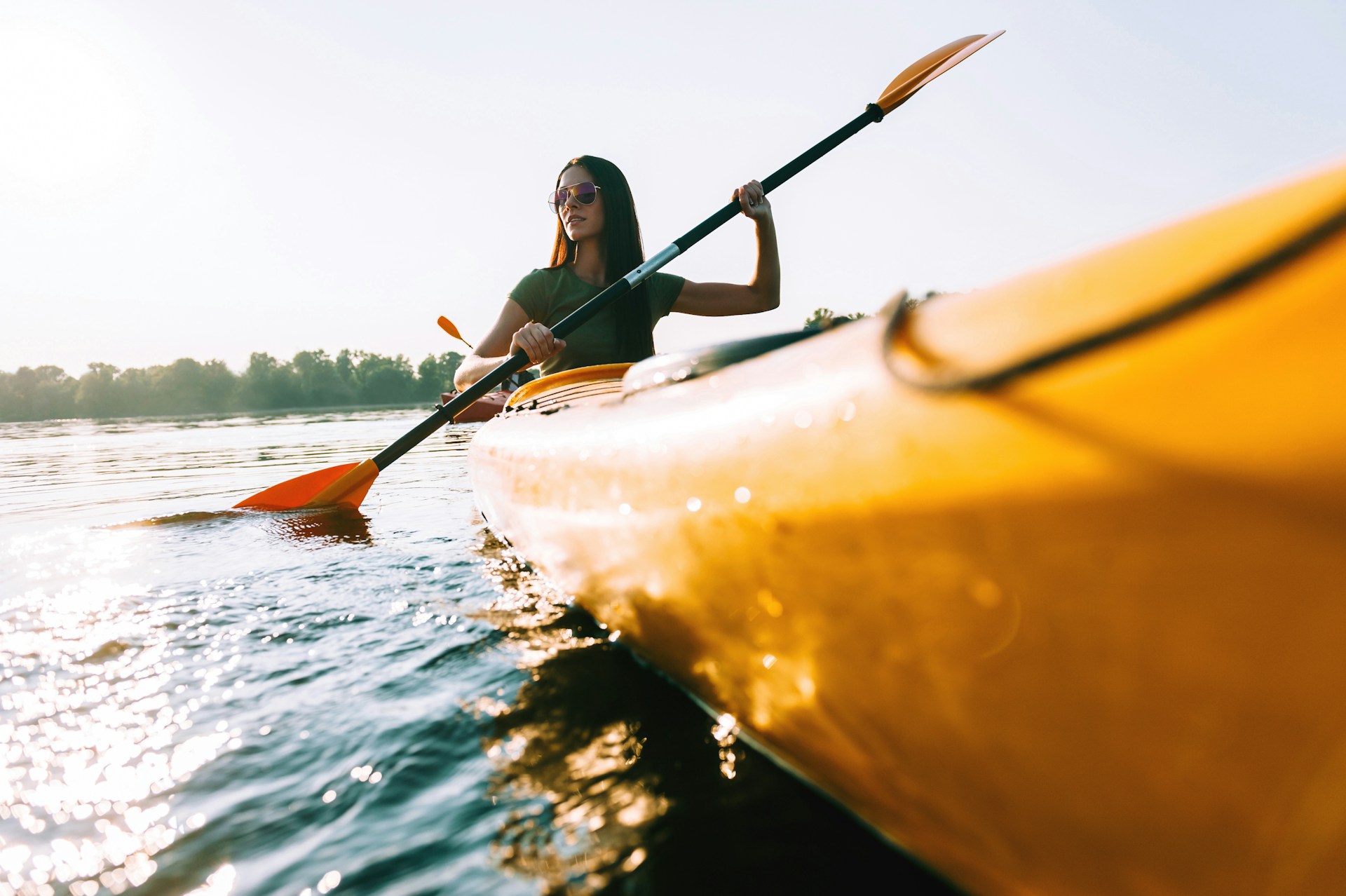 woman kayaking