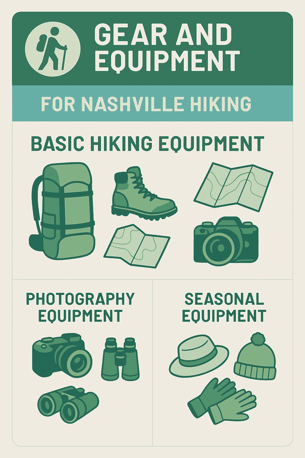hiking gear and equipment