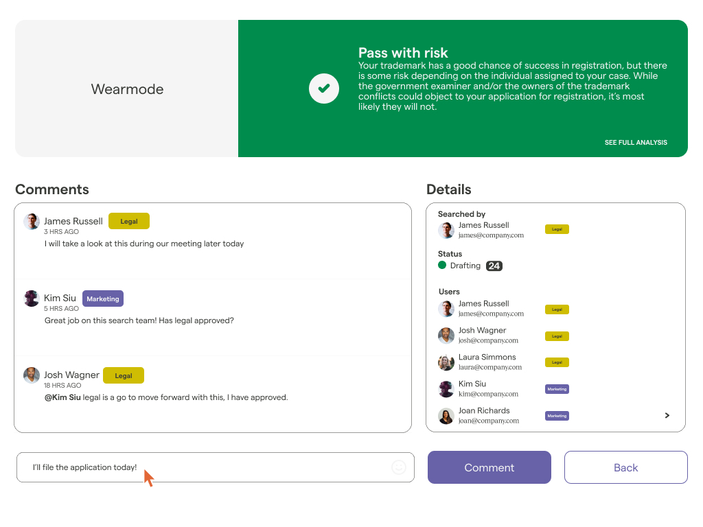 Screenshot of the Enterprise app's collaborative interface