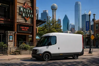 Rivian RCV 500 Commercial Van in Downtown Dallas