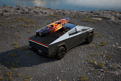 Tesla Cybertruck with Kayak 