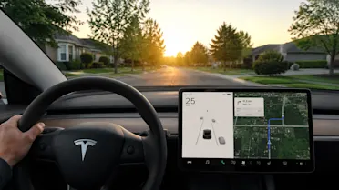 Driving inside a Model Y