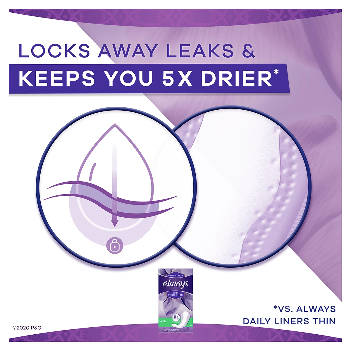 Always Xtra Protection Long Daily Liners (Clean Scent)
