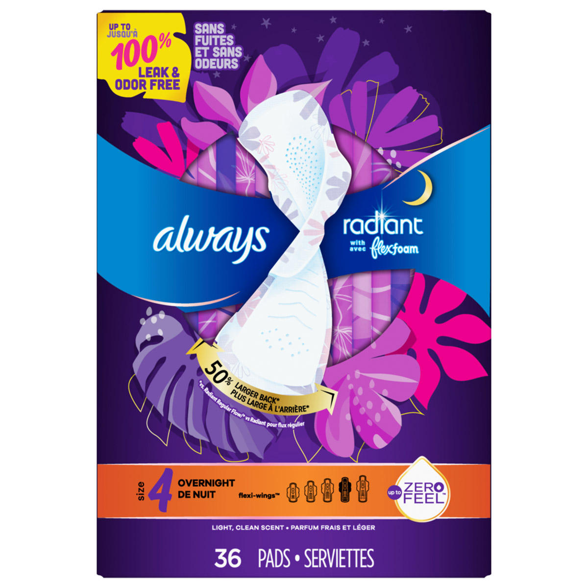 Always Infinity FlexFoam Pads for Women Size 4 Overnight - Shop