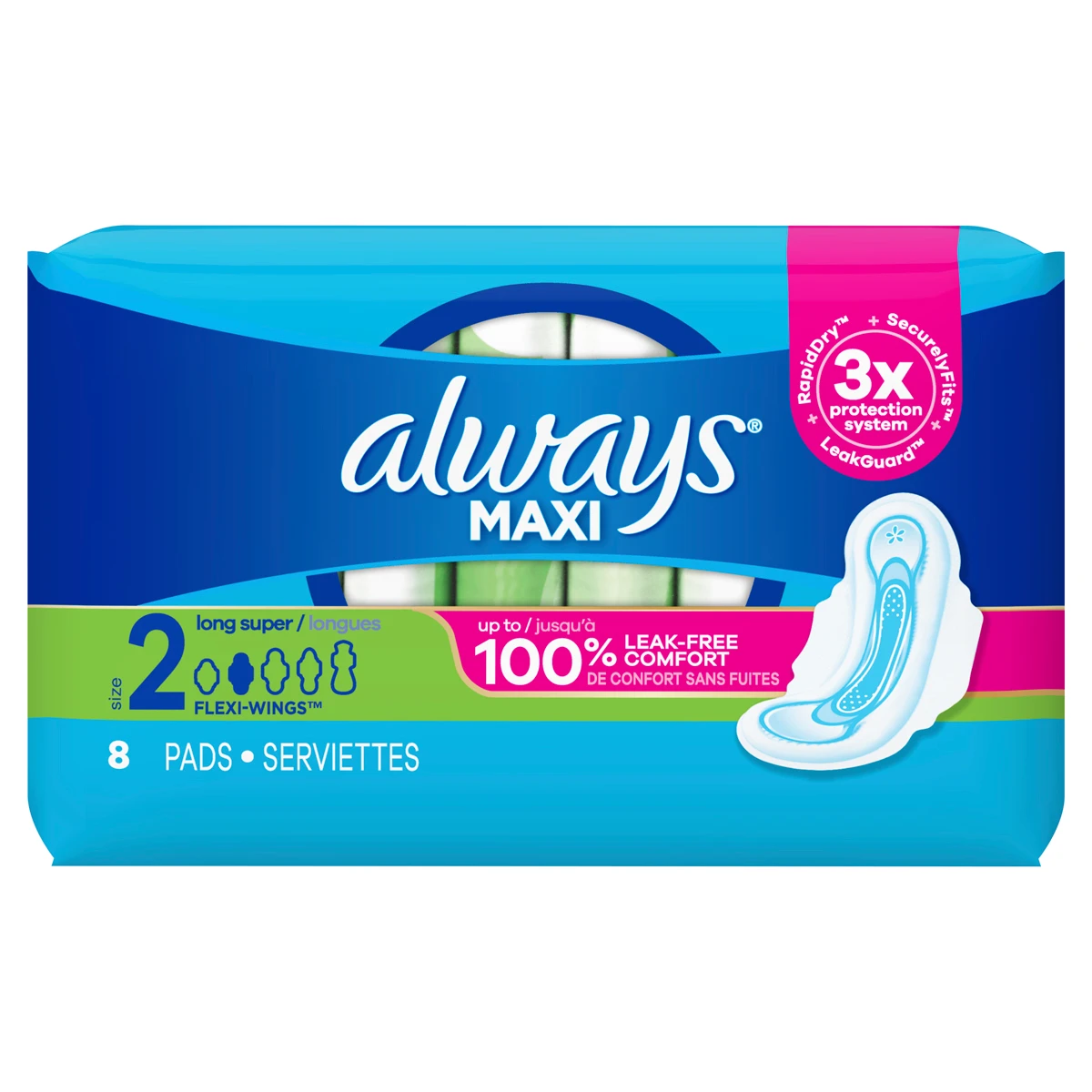 Maxi Pads, Size 2, 26 units