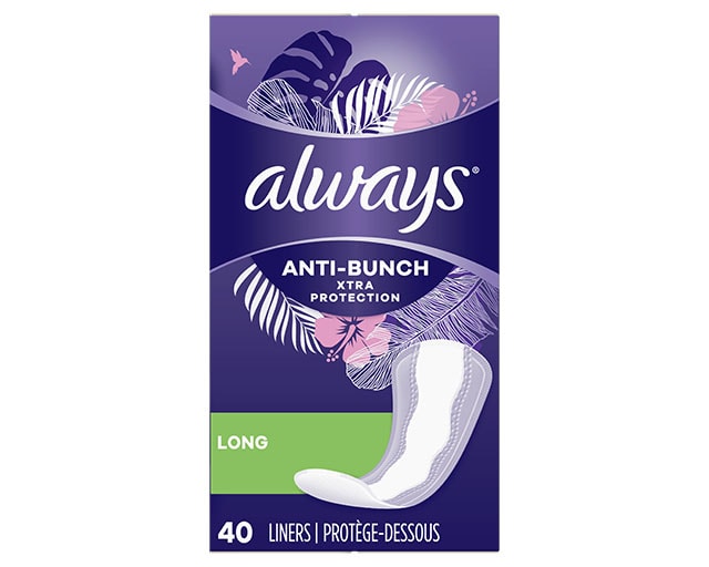 Always Anti-Bunch Xtra Protection Daily Liners Long, 200 Count