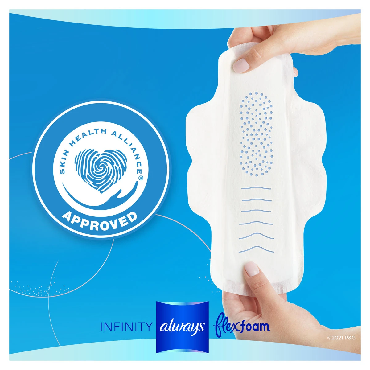 Infinity FlexFoam Unscented Overnight Pads with Wings Heavy Flow