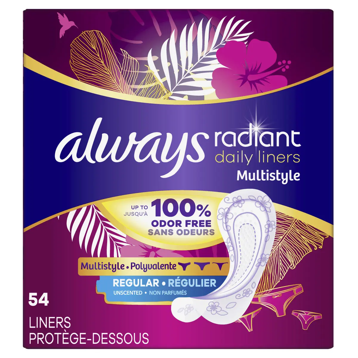 Always Radiant Daily Multistyle Liners Regular