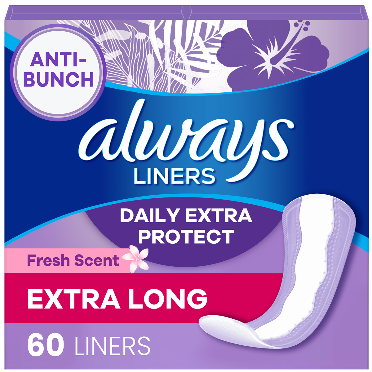 Always Daily Extra Protect Liners, Extra Long Scent