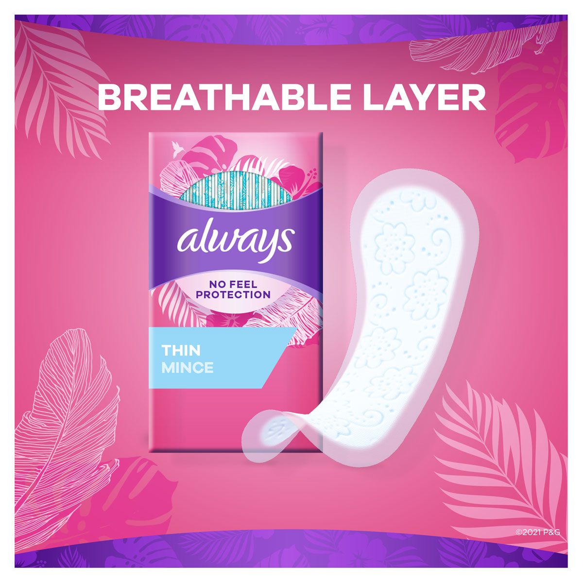 Always Thin No Feel Protection Daily Liners Regular Shop Feminine Care At  H-E-B