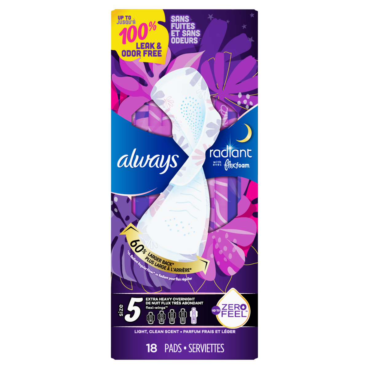 Always Maxi Overnight Pads with Wings, Extra Heavy Overnight, Unscented Size  5 - Shop Pads & Liners at H-E-B