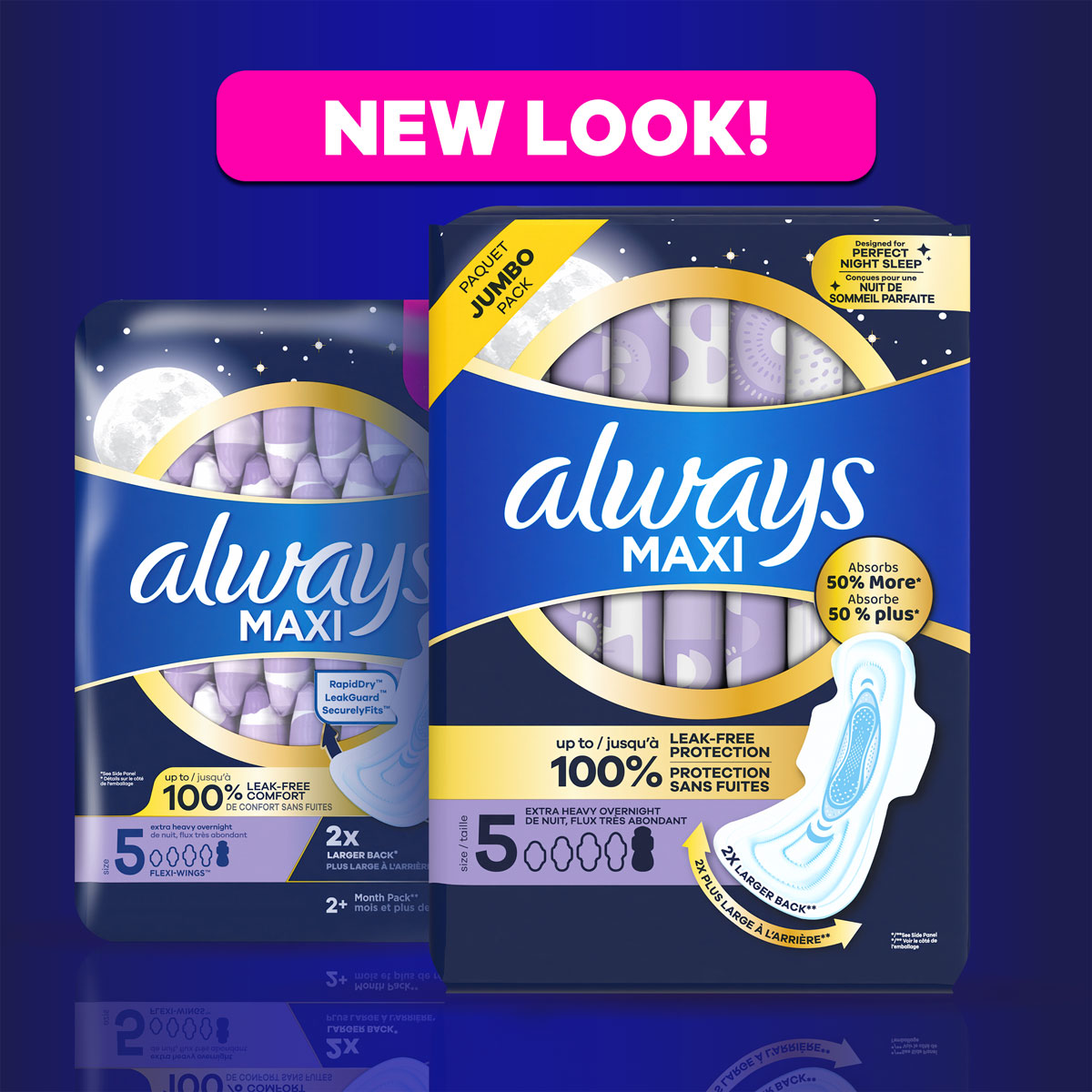 Always Maxi absorbs has a new look! Features new and previous Always Maxi Packages.