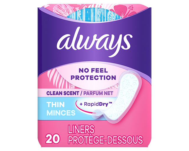 Always Thin Daily Liners, Clean Scent, Wrapped