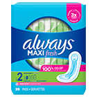 Product-Always Maxi Fresh Size 2 Long Super Pads Without Wings, Scented