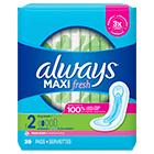 Product-Always Maxi Fresh Size 2 Long Super Pads Without Wings, Scented