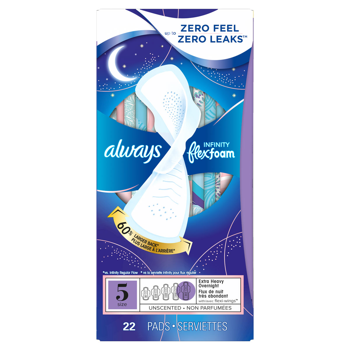 Always Infinity Size 5 Extra Heavy Overnight Pads With Wings | Always®