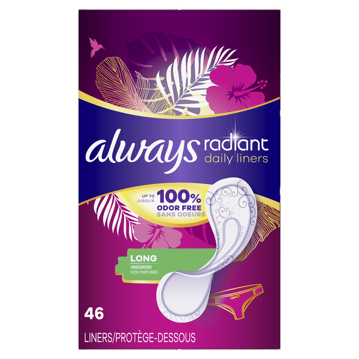 Always Radiant Regular Wrapped Panty Liners - Unscented - 96ct