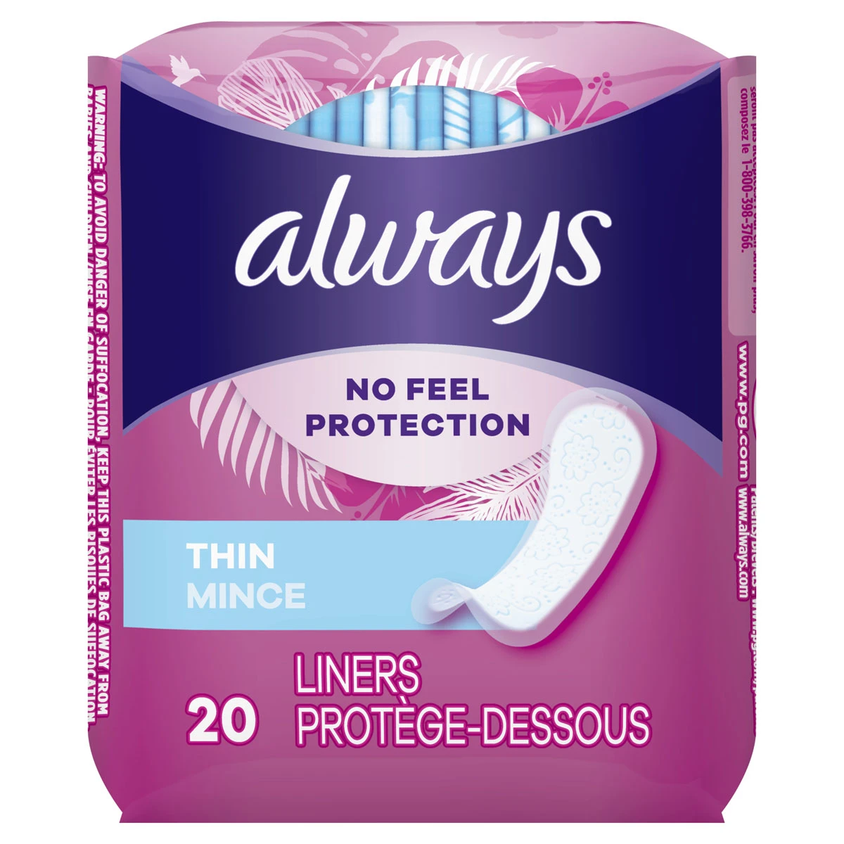 Product-Always Thin Daily Liners, Wrapped