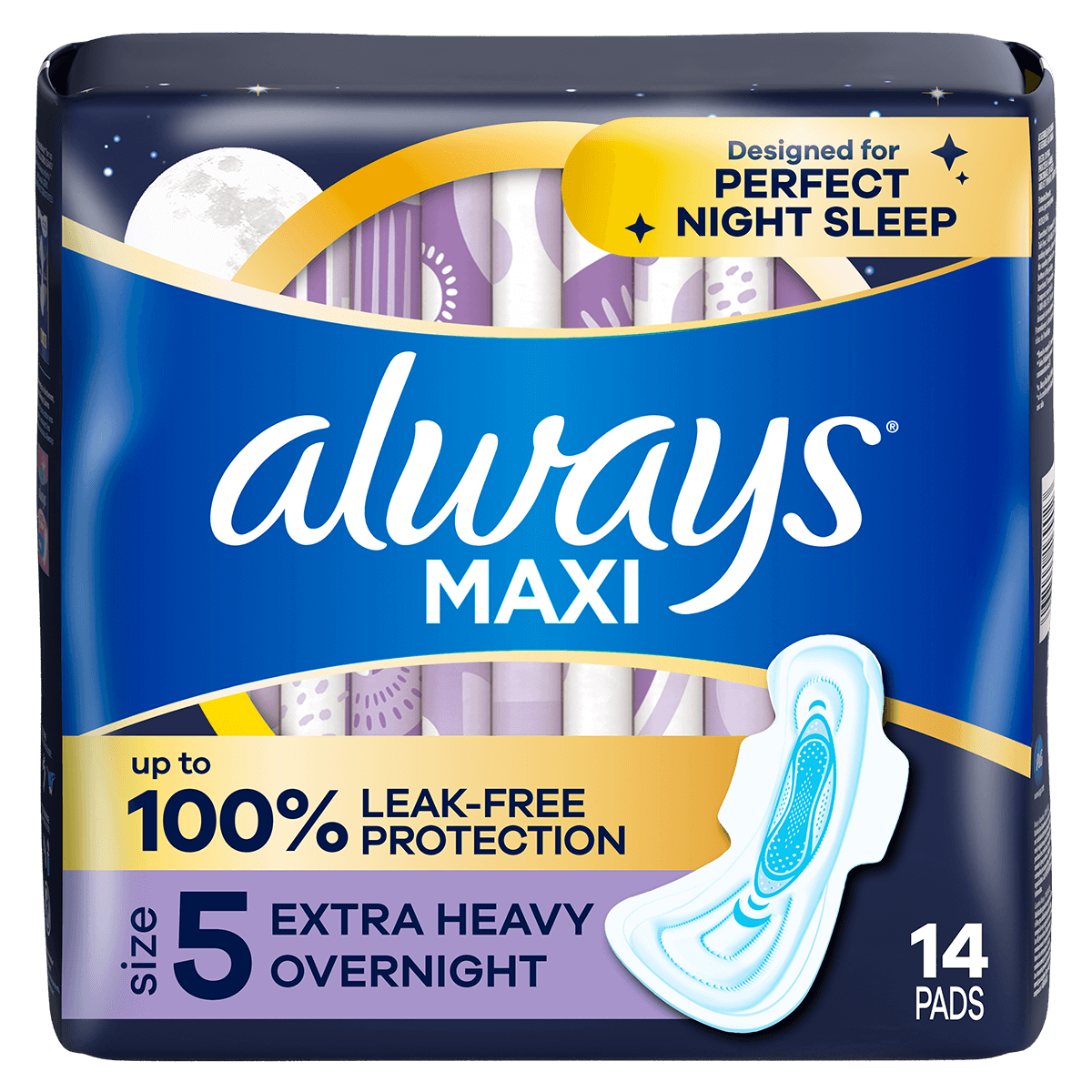 Always Maxi Size 5 Extra Heavy Overnight Pads with Wings | Always®