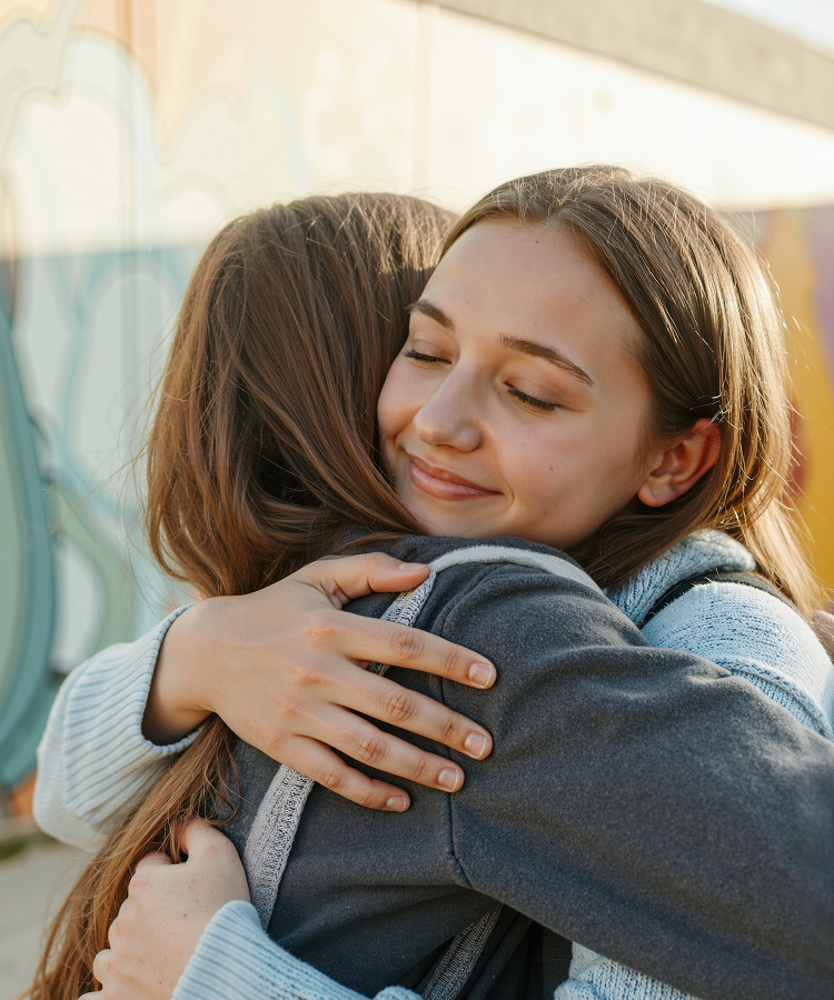 Two young women engage in coversation discussing about puberty