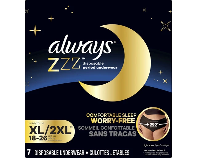 Product-Always ZZZ Disposable Overnight Period Underwear for Women Size XL 2XL