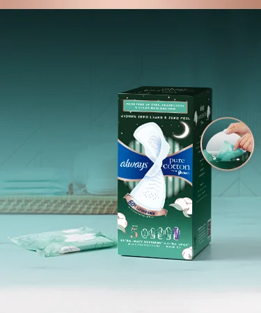 Always Pure Cotton pads with FlexFoam