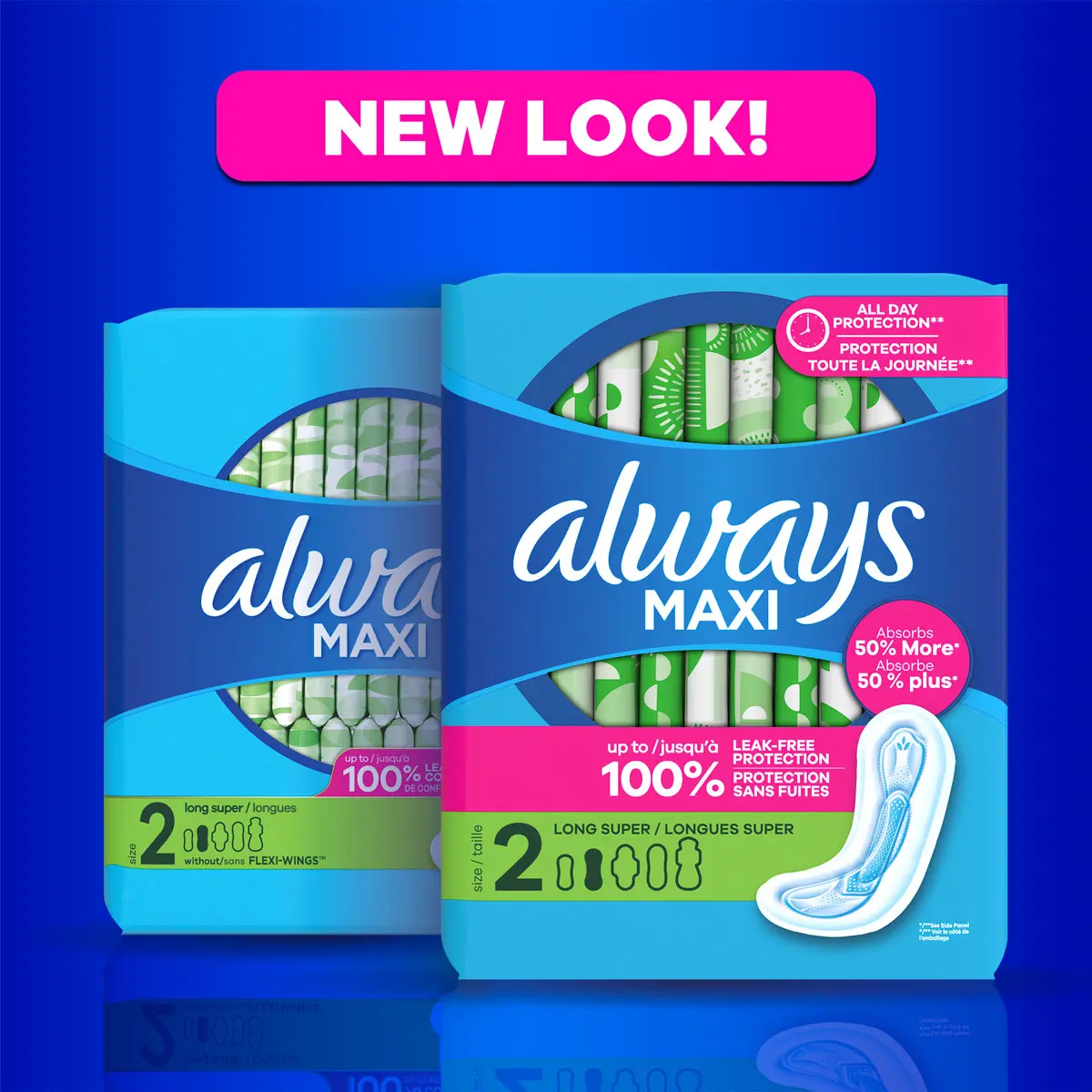 Always Maxi absorbs has a new look! Features new and previous Always Maxi Packages.