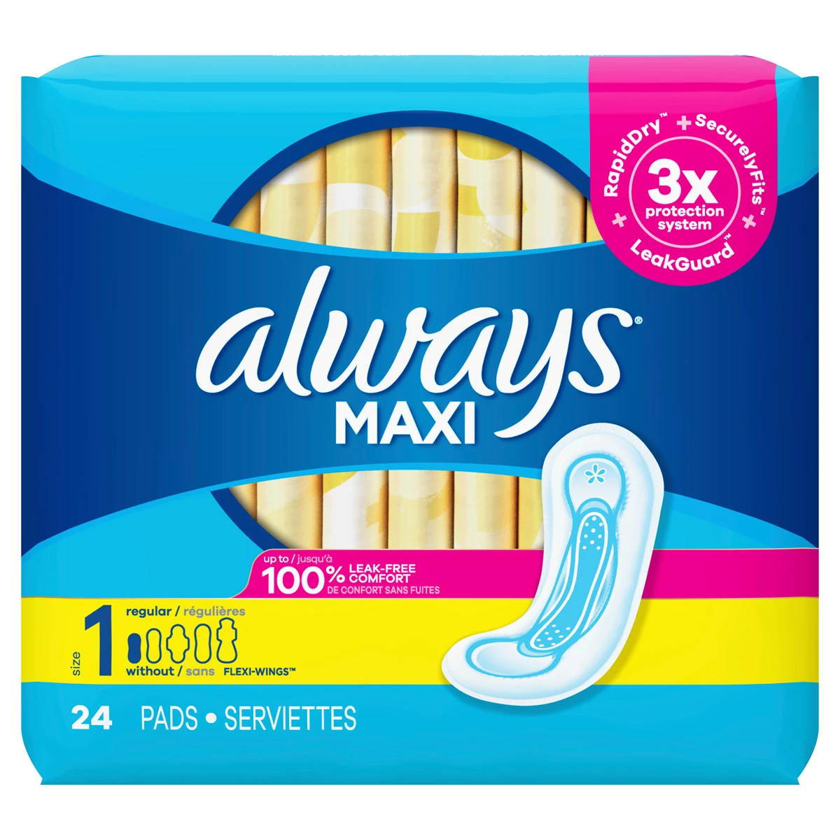 Save on Always Maxi Overnight Pads with Flexi-Wings Size 4 Order