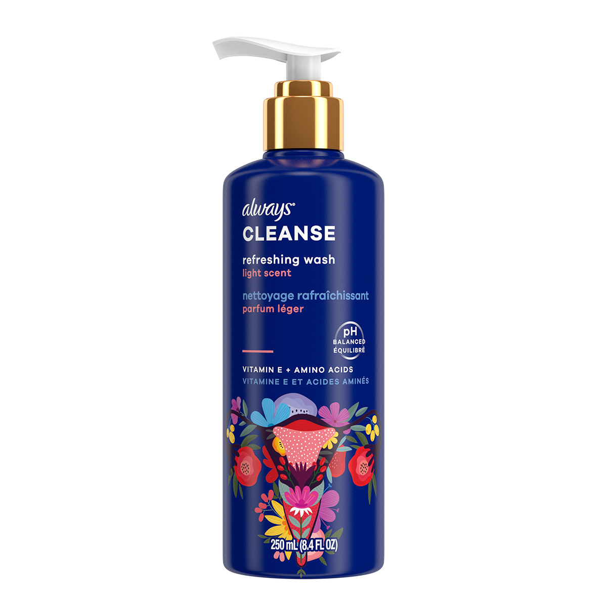 Always CLEANSE Refreshing Wash for Intimate Skin, Lightly Scented