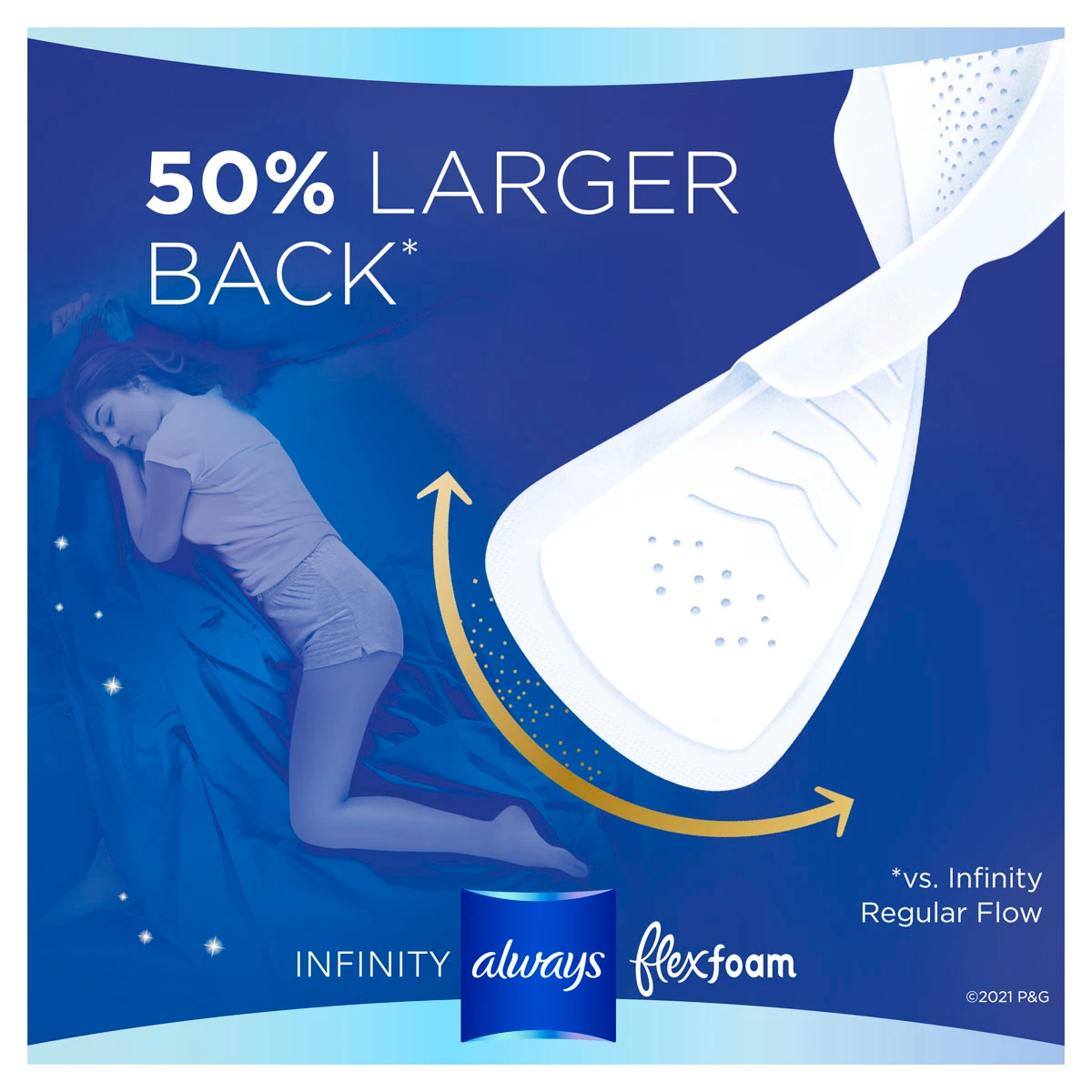 Always® Infinity™ with Avec Flex Foam Unscented Size 4 Sanitary Pads 28 ct  Box