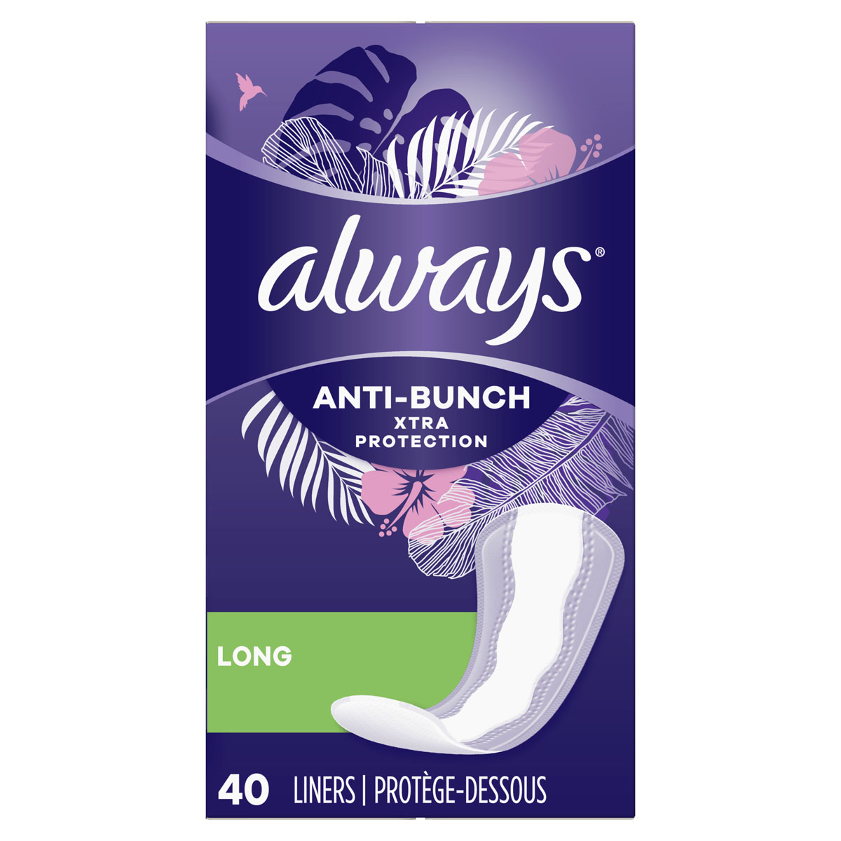 Always Anti-Bunch Xtra Protection Daily Liners Long Unscented, 108