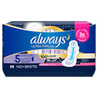 Product-Always Ultra Thin Size 5 Extra Heavy Overnight Pads With Wings, Scented