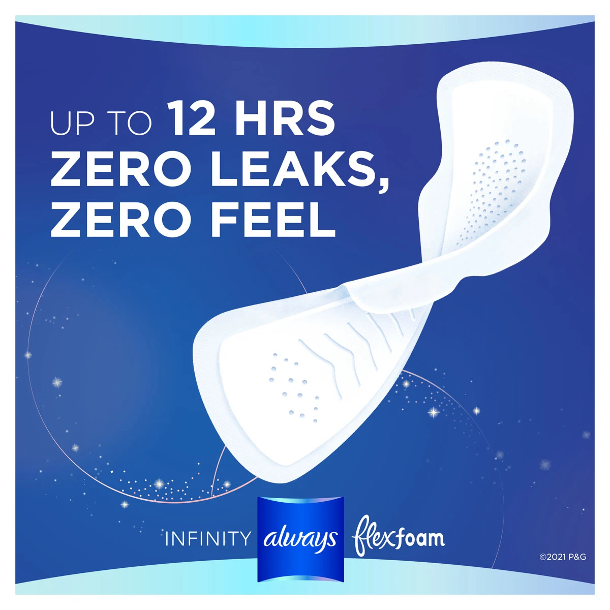 Always ZZZ Overnight Pads for Women with Wings, Unscented, Size