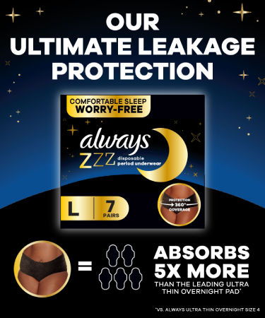 Always ZZZs Overnight Underwear Products