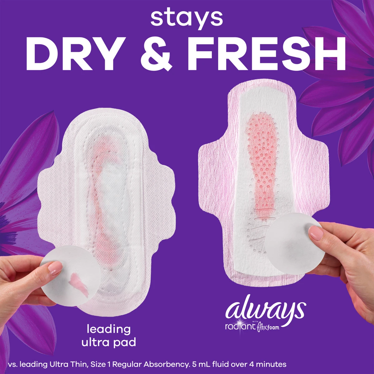 Radiant Pads: Size 4 Overnight With Wings Scented | Always®