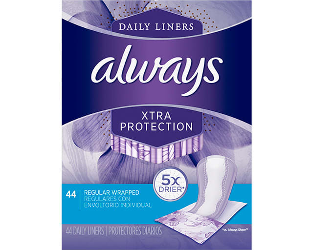 Always Xtra Protection Daily Liners, Regular, Wrapped