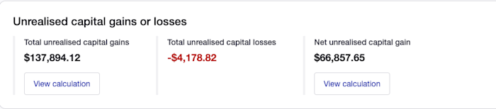 Unrealised capital gains or losses