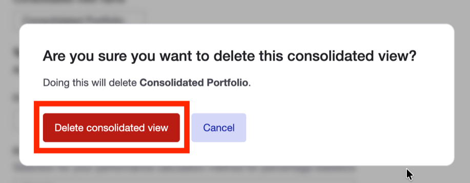 Delete consolidated view confirm