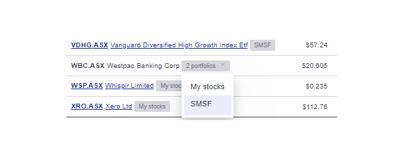 Consolidated views portfolios